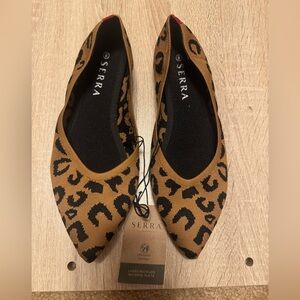 Serra Women's Animal Print Flats - Tan and Black Leopard Print Size 8